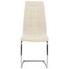 vidaXL Chaises &agrave; manger cantilever lot de 4 cr&egrave;me tissu