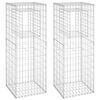 vidaXL Poteaux &agrave; panier de gabion 2 pcs 50x50x140 cm Fer