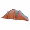 vidaXL Tente familiale &agrave; d&ocirc;me 6 personnes gris et orange imperm&eacute;able