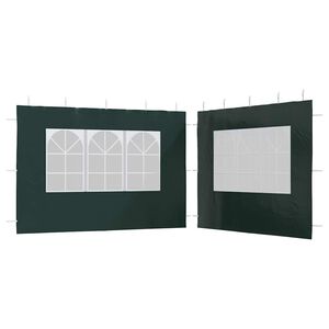 vidaXL Paroi de tente de r&eacute;ception 2 pcs avec fen&ecirc;tre PE Vert