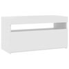 vidaXL Meuble TV avec lumi&egrave;res LED Blanc brillant 75x35x40 cm