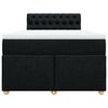 vidaXL Sommier &agrave; lattes de lit avec matelas Noir 120x200 cm Tissu