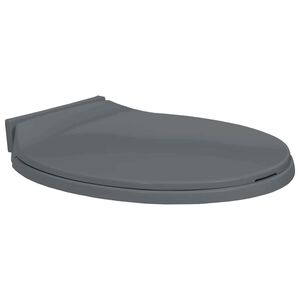 vidaXL Si&egrave;ge de toilette &agrave; fermeture en douceur Gris Ovale