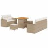 vidaXL Ensemble de canap&eacute; de jardin avec coussin 8 pcs Beige polyrotin