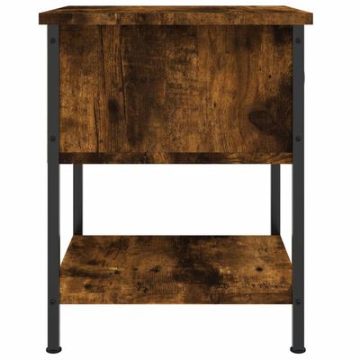 vidaXL Table de chevet chêne fumé 34x35,5x45 cm bois d'ingénierie