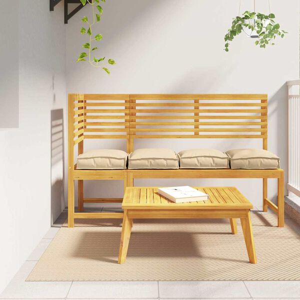 vidaXL Coussin 4 pcs Beige 40 x 40 x 8 cm Tissu Oxford