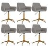 vidaXL Chaises pivotantes &agrave; manger lot de 6 Gris clair Velours