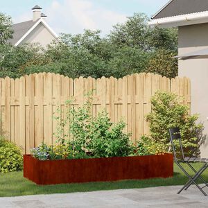 vidaXL Jardini&egrave;re rouill&eacute; 200x80x40 cm acier inoxydable