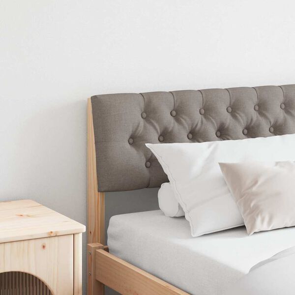 vidaXL T&ecirc;te de lit capitonn&eacute;e Taupe 200 cm Pin massif