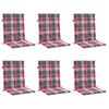 vidaXL Coussins de chaise de jardin &agrave; dossier bas lot de 6 rouge