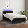 vidaXL Sommier &agrave; lattes de lit avec matelas LED Noir 100x200 cm Tissu