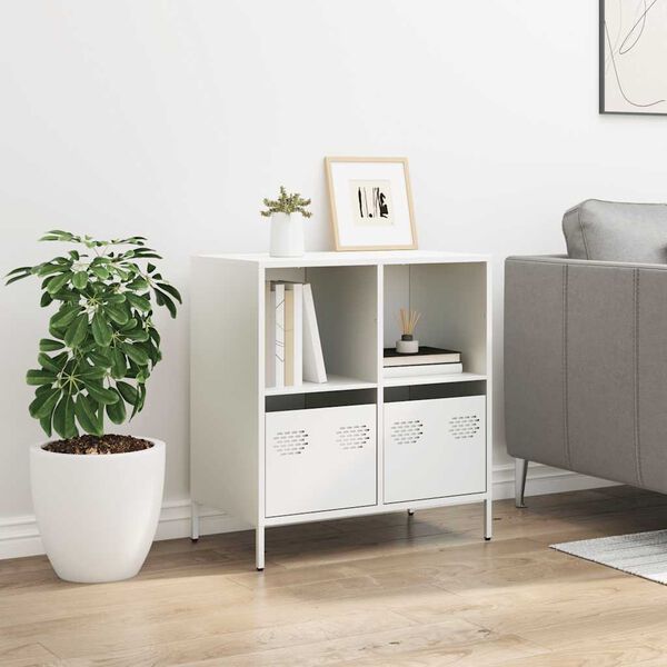 vidaXL Buffet blanc 68x39x73,5 cm acier lamin&eacute; &agrave; froid