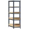 vidaXL &Eacute;tag&egrave;re d'angle &agrave; 5 niveaux Anthracite Acier bois d'ing&eacute;nierie