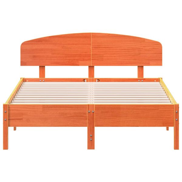 vidaXL Cadre de lit sans matelas cire marron 120x190cm bois pin massif
