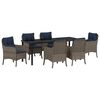 vidaXL Ensemble de salle &agrave; manger pour jardin 7 pc Gris polyrotin