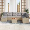 vidaXL Ensemble de canap&eacute; de jardin 9 pcs Beige Poly rotin