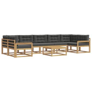 vidaXL Ensemble de canap&eacute;s d'ext&eacute;rieur 6 pcs Blanc et anthracite
