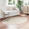vidaXL Tapis de surface ovale HUARTE Beige 120 x 170 cm 100% Polyester
