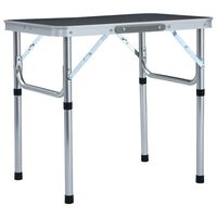vidaXL Table pliable de camping Gris Aluminium 60x45 cm