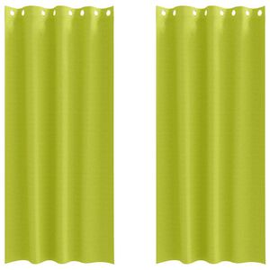vidaXL Rideaux occultants avec anneaux 2 pc Vert 225 x 140 cm