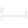 vidaXL Cadre de lit m&eacute;tal sans matelas et pied de lit blanc 135x190 cm