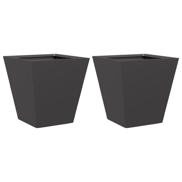 vidaXL Jardini&egrave;res 2 pcs noir 30x30x30 cm acier