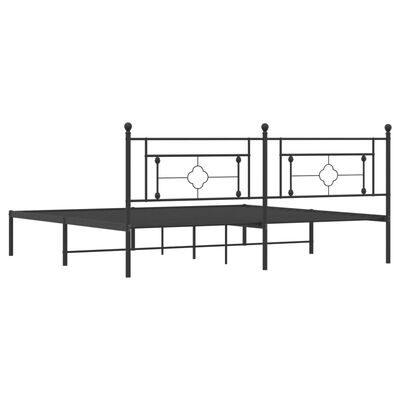 vidaXL Cadre de lit métal sans matelas avec tête de lit noir 193x203cm