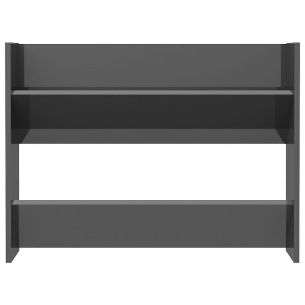 vidaXL Armoire &agrave; chaussures murale gris brillant bois d'ing&eacute;nierie