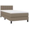 vidaXL Sommier &agrave; lattes de lit avec matelas Taupe 90x190 cm Tissu