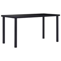vidaXL Table de salle à manger Noir 140x70x75 cm Verre trempé
