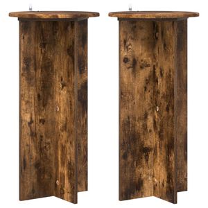 vidaXL Support de Plante 2 pcs Ch&ecirc;ne fum&eacute; 40 x 40 x 80 cm
