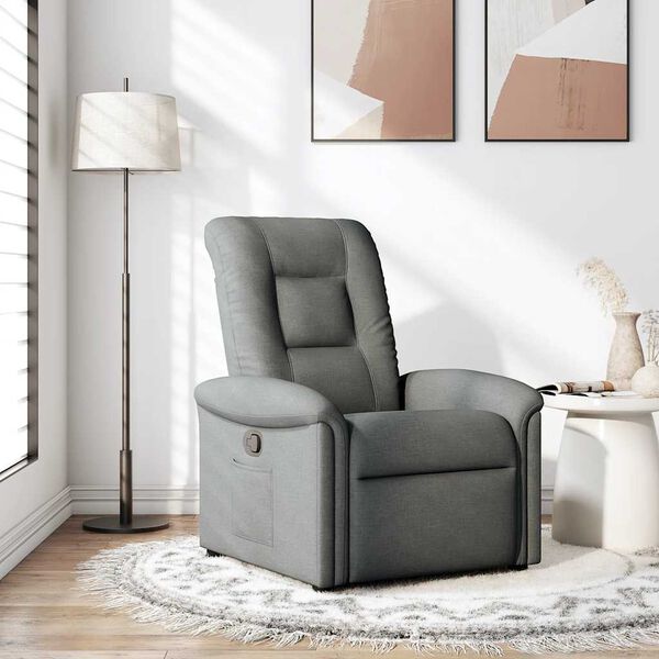 vidaXL Fauteuil inclinable Gris fonc&eacute; Tissu