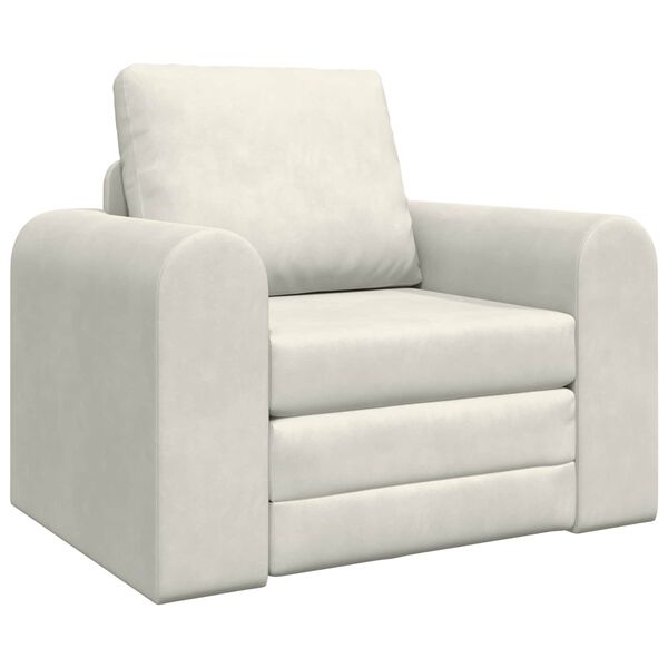 vidaXL Canap&eacute;-Lit Cr&egrave;me 98 x 71 x 83 cm Velours