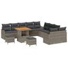 vidaXL Ensemble de canap&eacute; de jardin avec coussin 13 pcs Gris polyrotin