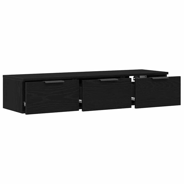 vidaXL Meuble mural Ch&ecirc;ne noir 102 x 30 x 20 cm Bois d'ing&eacute;nierie
