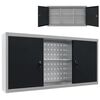 vidaXL Armoire &agrave; outils murale Style Industriel M&eacute;tal Gris et noir