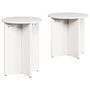 vidaXL Table basse 2 pc Blanc 41,5 x 41,5 x 46 cm