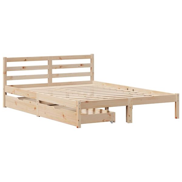 vidaXL Cadre de lit sans matelas 135x190 cm bois de pin massif