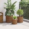 vidaXL Panier &agrave; plantes avec stockage 3 pcs Marron Rattan Kubu