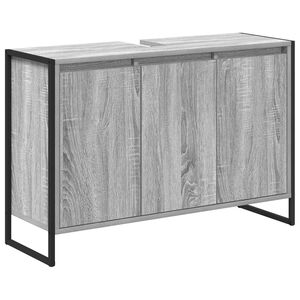 vidaXL Cabinet de salle de bain avec porte Gris Sonoma 90 x 30 x 60 cm