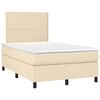 vidaXL Sommier &agrave; lattes de lit et matelas et LED Cr&egrave;me 120x200cm Tissu