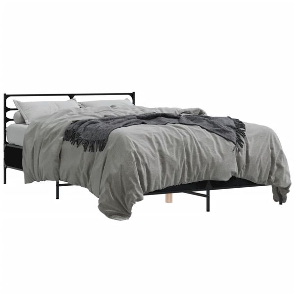 vidaXL Cadre de lit sans matelas noir 135x190 cm