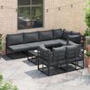 vidaXL Ensemble de canap&eacute; de jardin avec coussin 8 pcs Noir Aluminium
