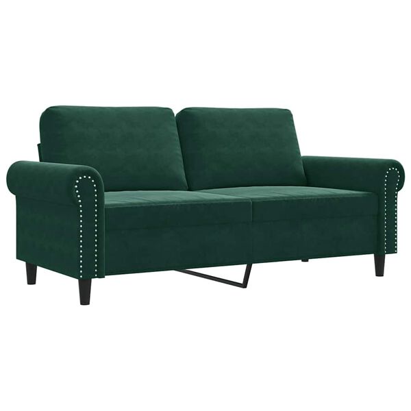 vidaXL Canap&eacute; &agrave; 2 places Vert fonc&eacute; 140 cm Velours