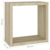 vidaXL Étagères cube murales 4 pcs Chêne sonoma 30x15x30 cm