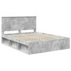 vidaXL Cadre de lit Gris B&eacute;ton 150 x 200 cm Bois de pin massif