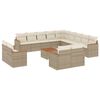 vidaXL Salon de jardin avec coussins 14 pcs beige r&eacute;sine tress&eacute;e