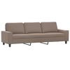vidaXL Canap&eacute; 3 places repose-pieds Taupe 210 cm Tissu microfibre