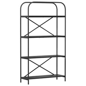 vidaXL &Eacute;tag&egrave;re 4 niveaux 80 x 30 x 146 cm Bois d'ing&eacute;nierie Ch&ecirc;ne noir