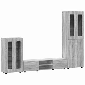 vidaXL Ensemble meuble TV FLORIN 3 pc Gris Sonoma Bois d'ing&eacute;nierie